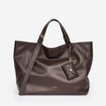 FARENELLA Azzurra S · Bolso shopper de piel · Chocolate oscuro
