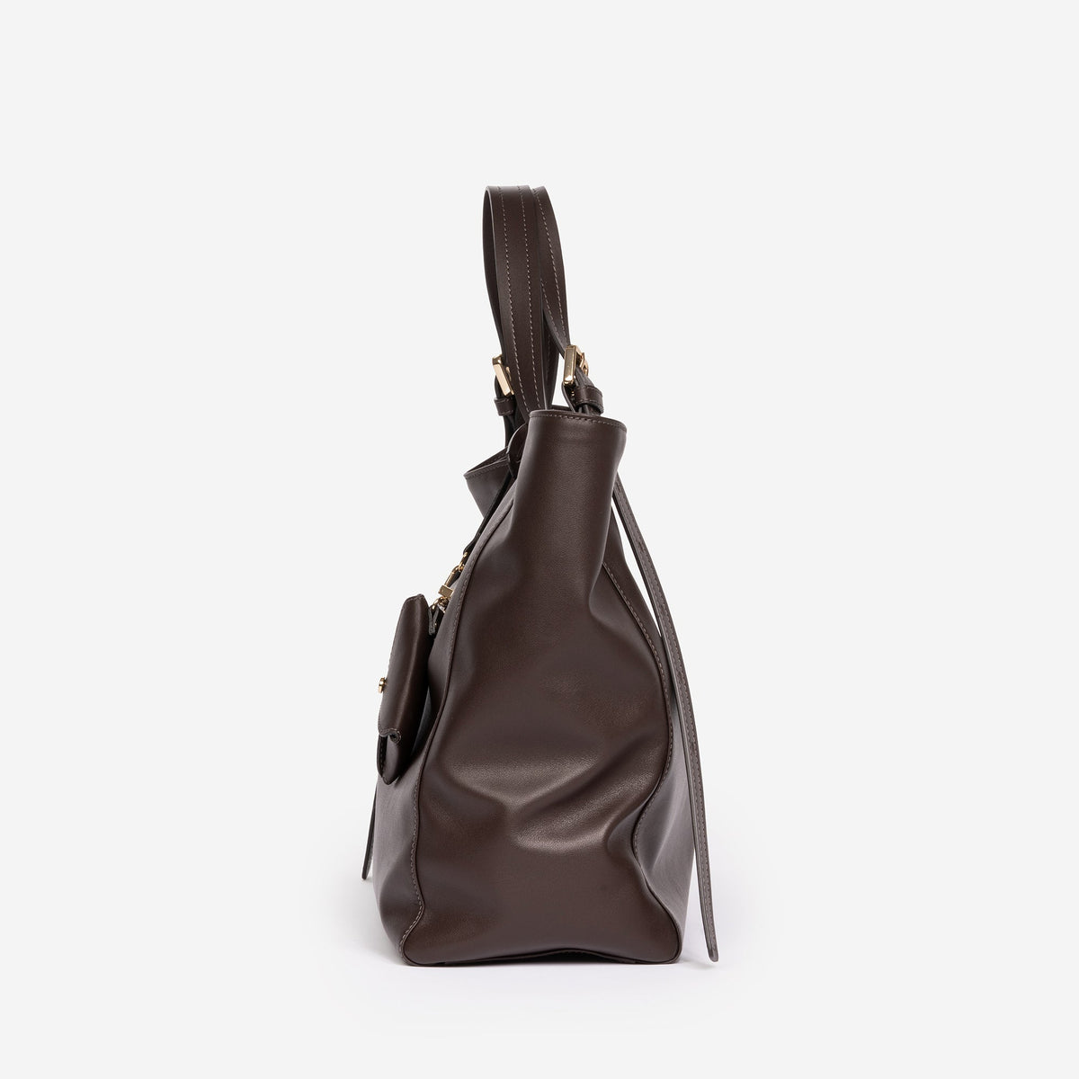 FARENELLA Azzurra S · Bolso shopper de piel · Chocolate oscuro