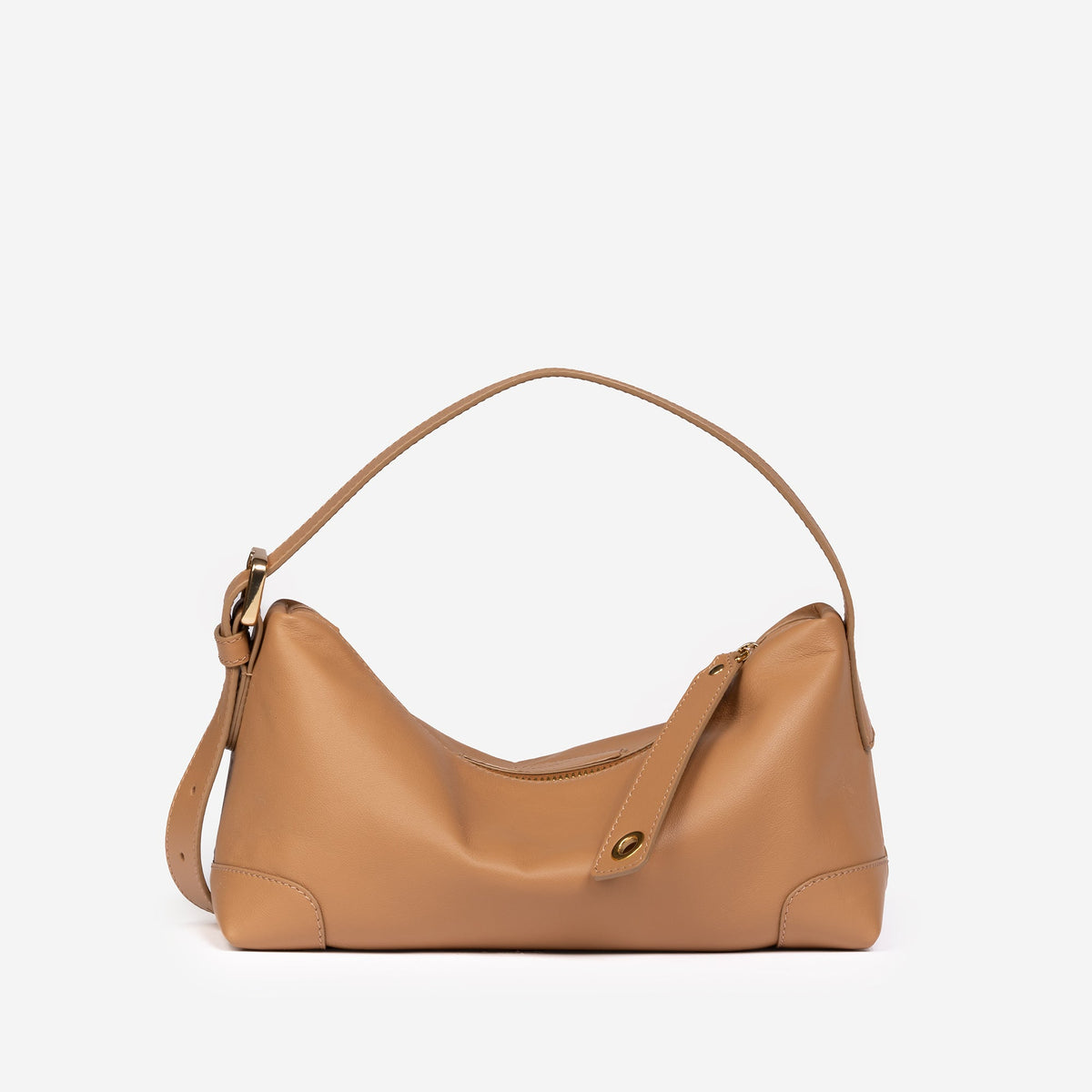 FARENELLA Elsa Mini · Bolso de hombro de piel · Camel