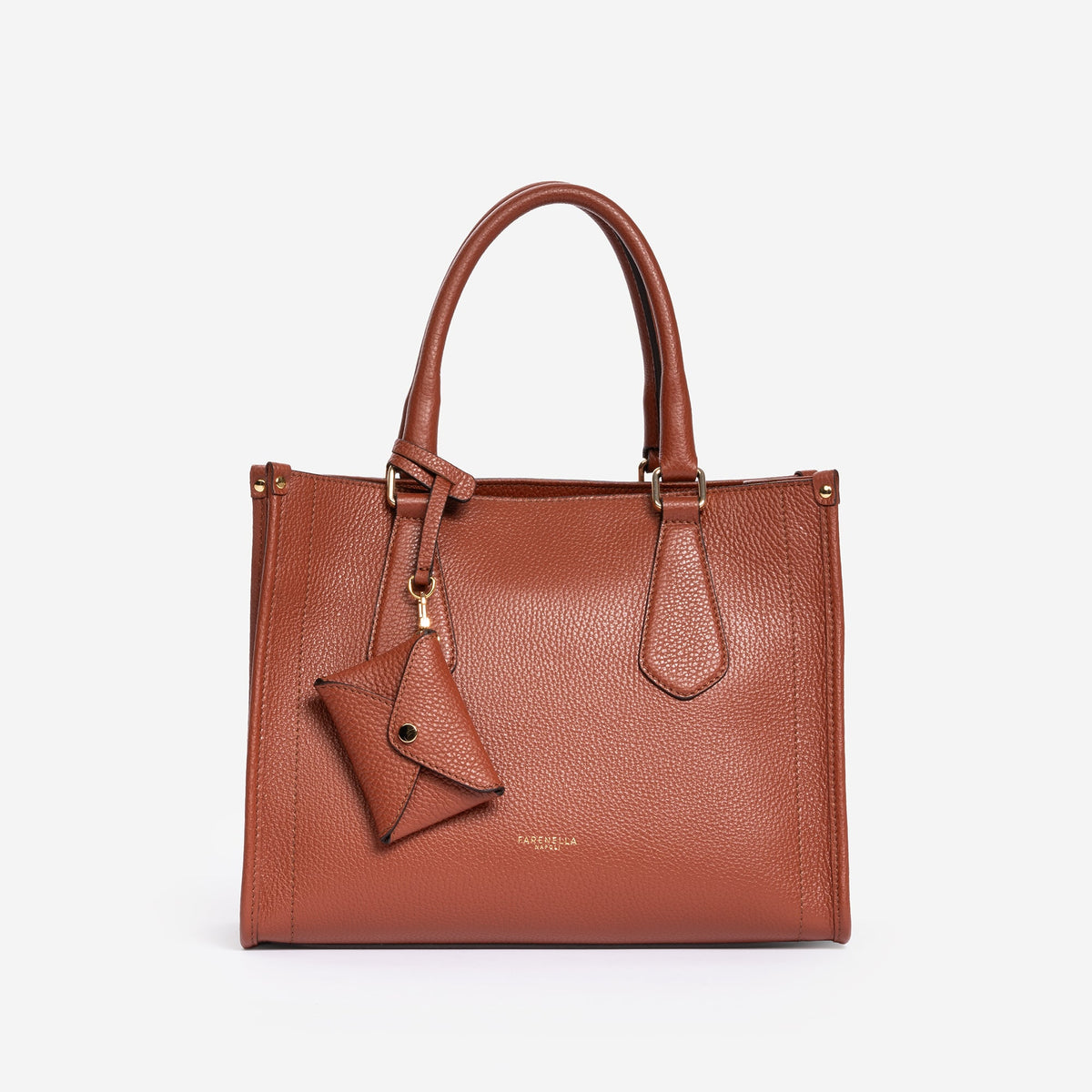 FARENELLA Viola S · Bolso tote de piel · Teja