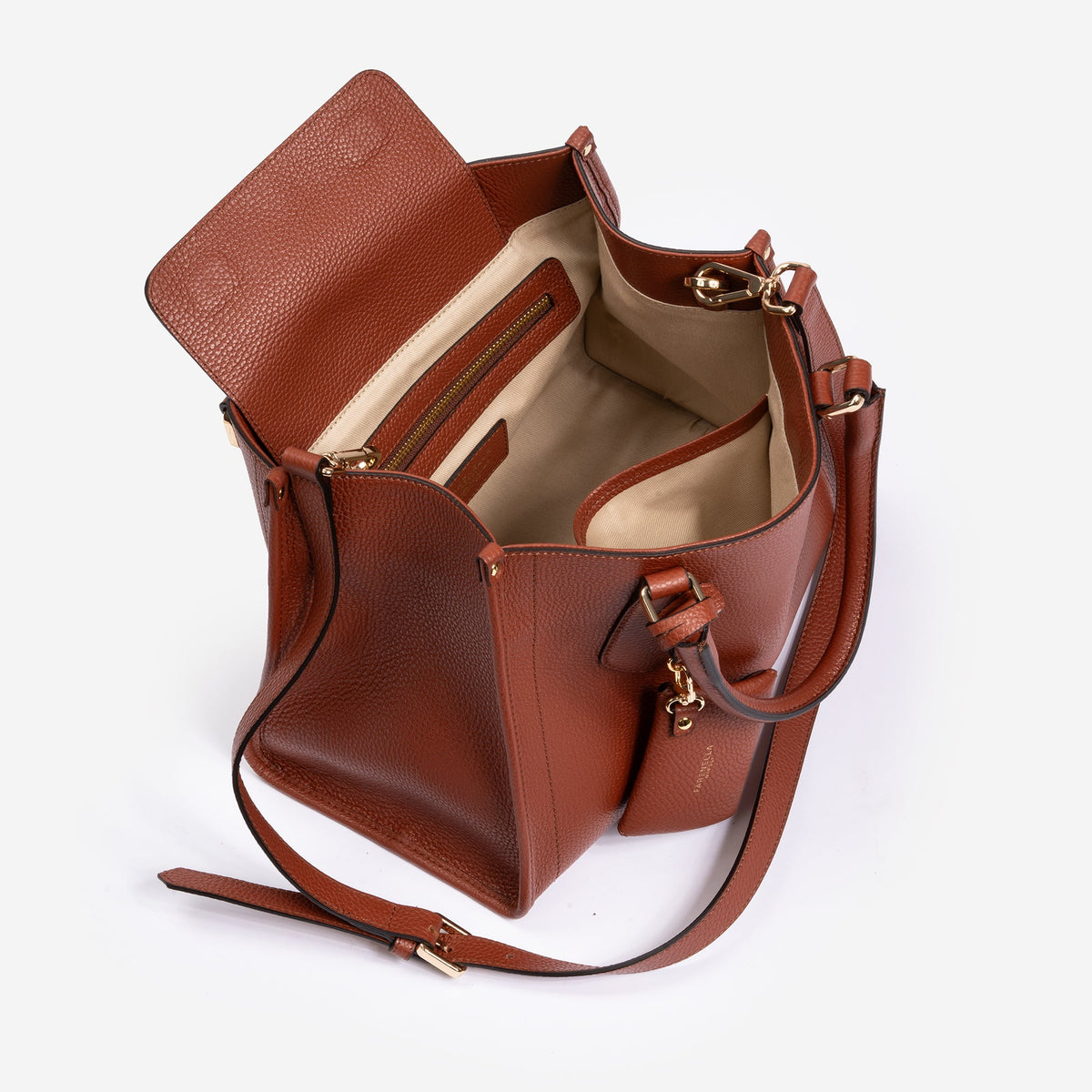 FARENELLA Viola S · Bolso tote de piel · Teja