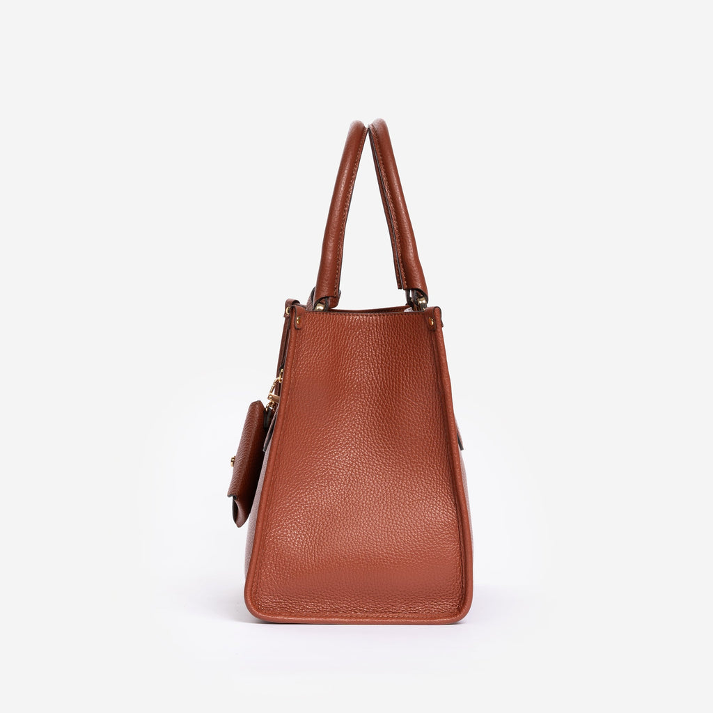 FARENELLA Viola S · Bolso tote de piel · Teja