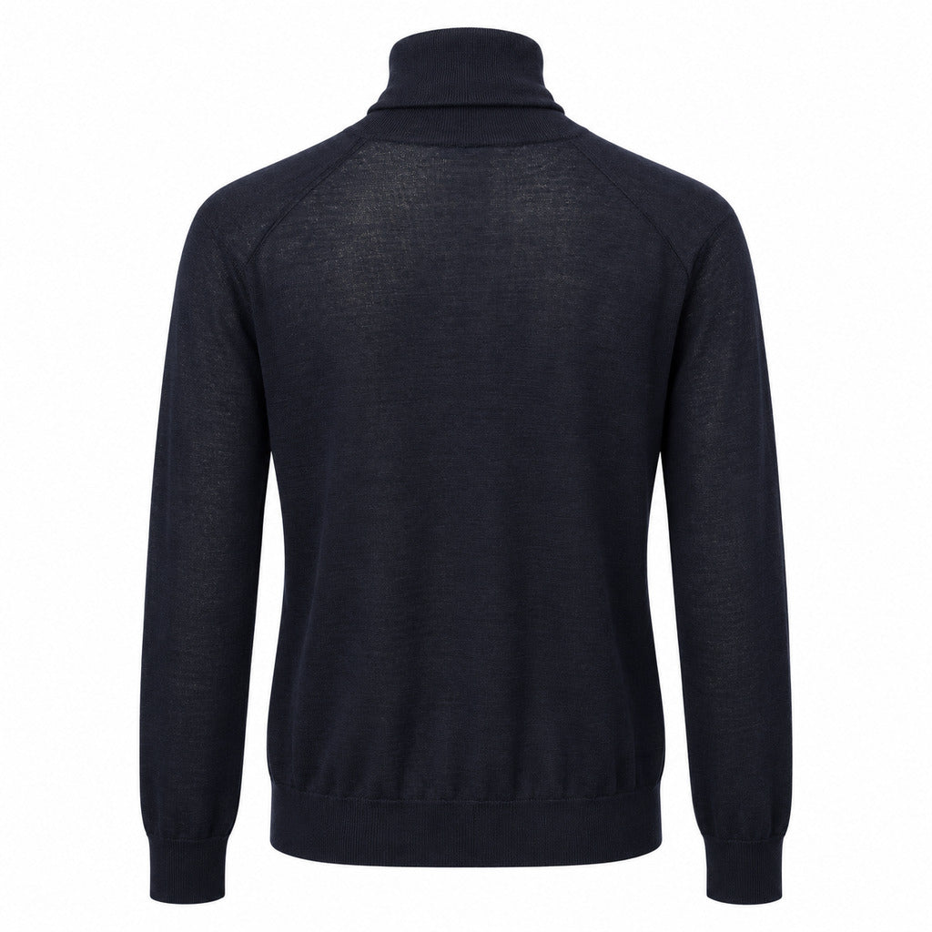 Dolce & Gabbana· Maglione in lana blu notte con collo alto