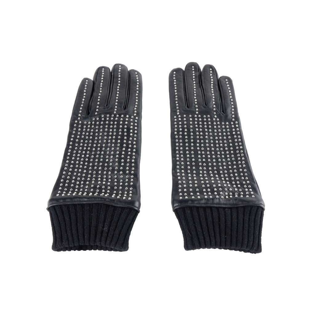 Cavalli Class Guantes de piel para hombre – Negros