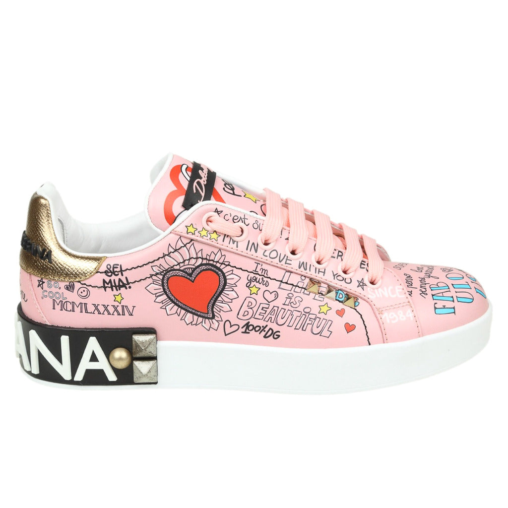 Dolce & Gabbana · Rosa Portofino Graffiti Sneaker