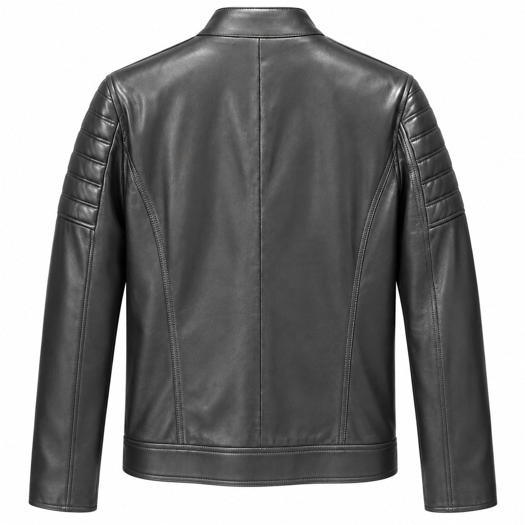 Dolce & Gabbana · Schwarze Lederjacke mit Knöpfen