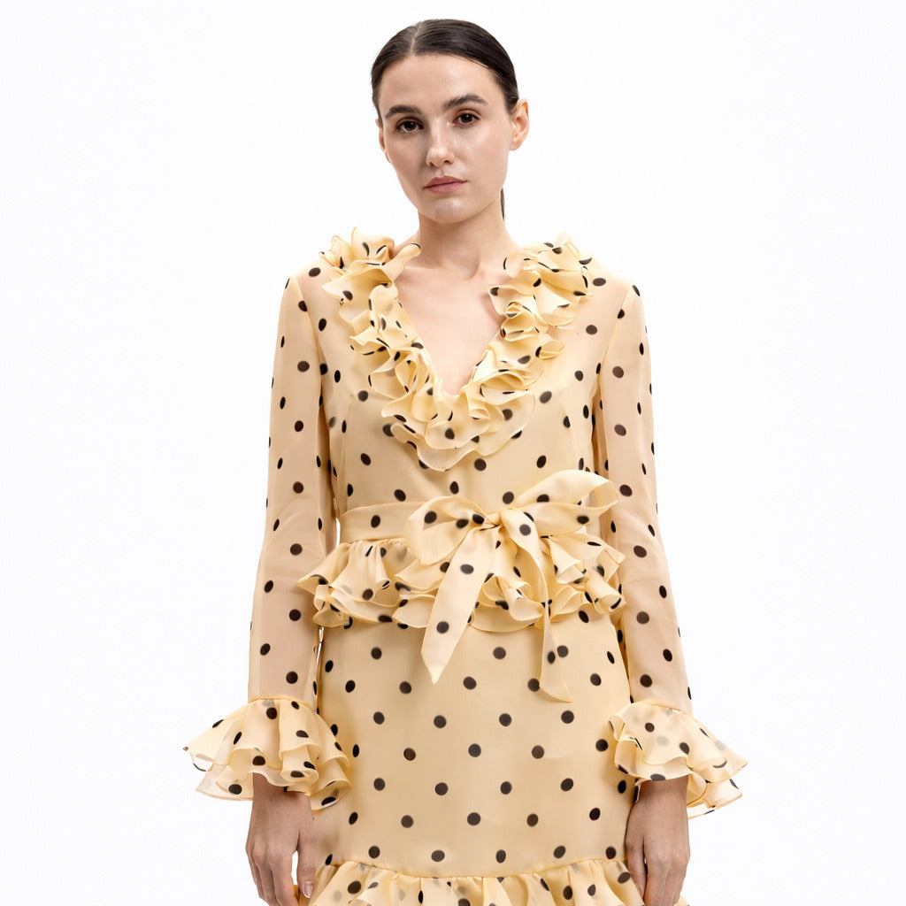Valentino- Robe en soie à pois