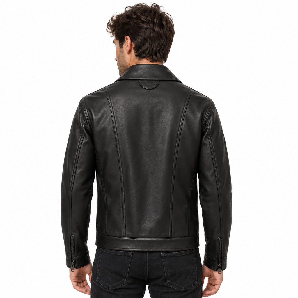 Dolce & Gabbana Men's Black Leather Biker Jacket
