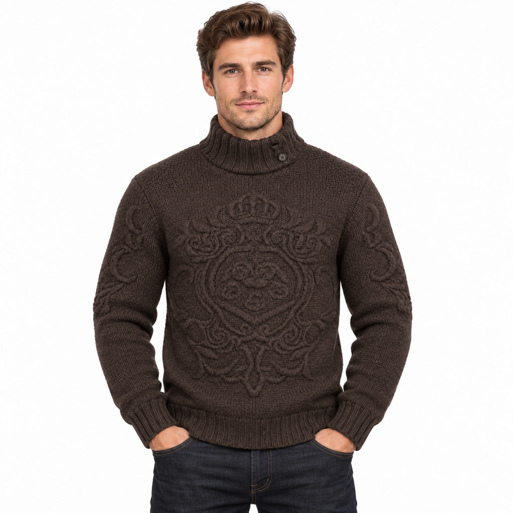 Dolce & Gabbana Men's Embossed-Logo Sweater – Brown