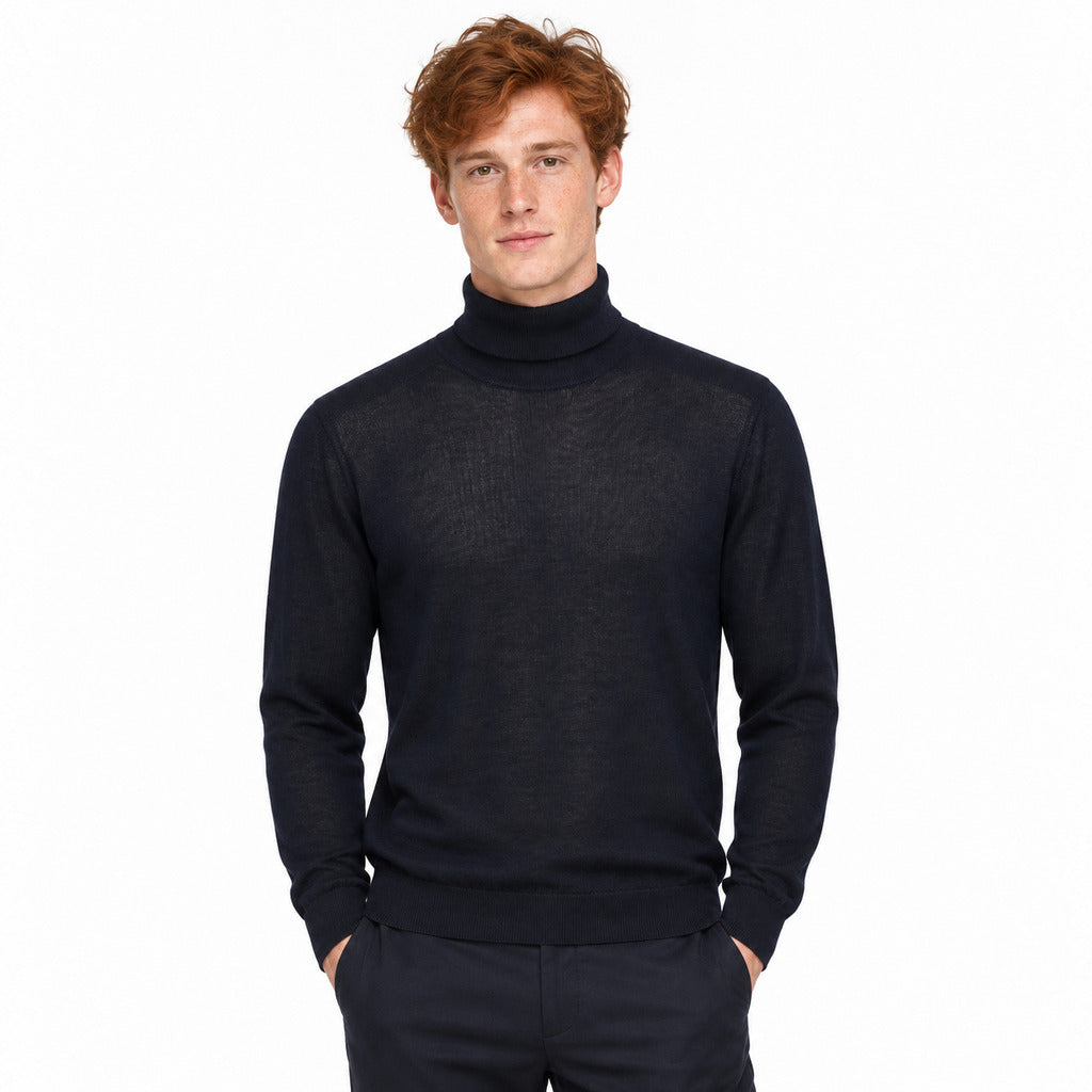 Dolce & Gabbana· Maglione in lana blu notte con collo alto