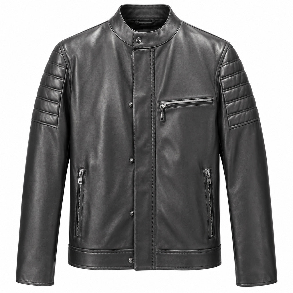 Dolce & Gabbana · Schwarze Lederjacke mit Knöpfen