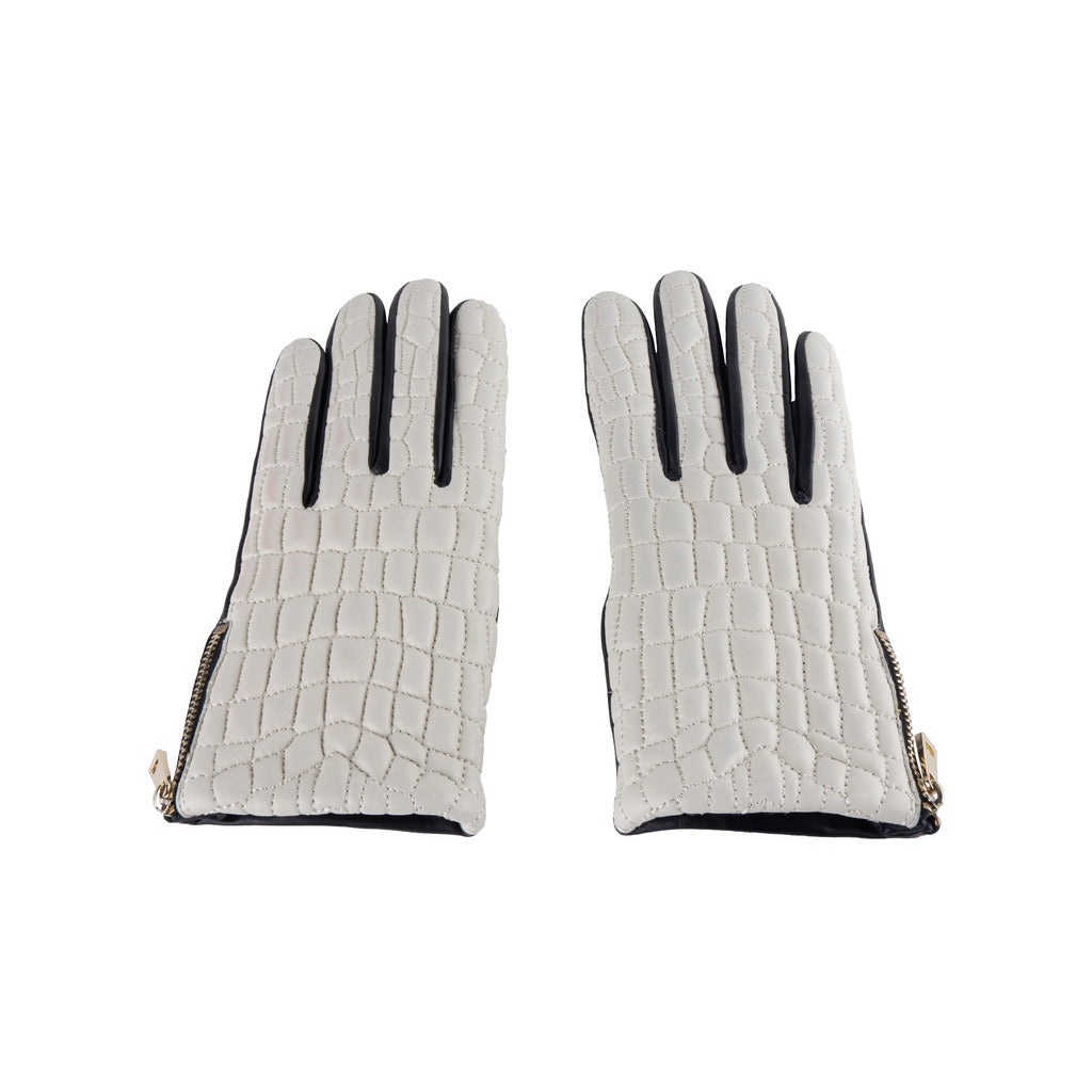 Cavalli Class Guantes de piel para mujer – Gris