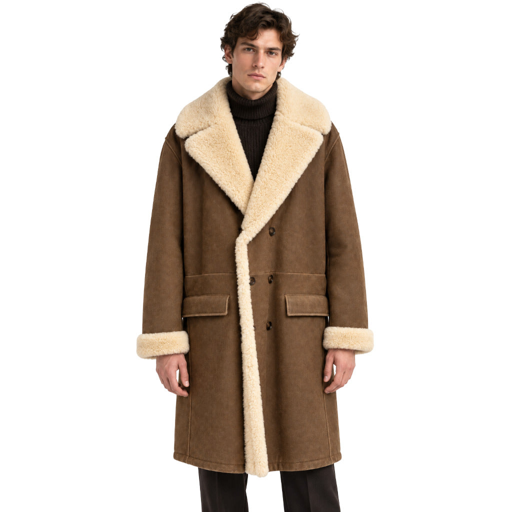 Dolce & Gabbana Men's Brown Leather Coat