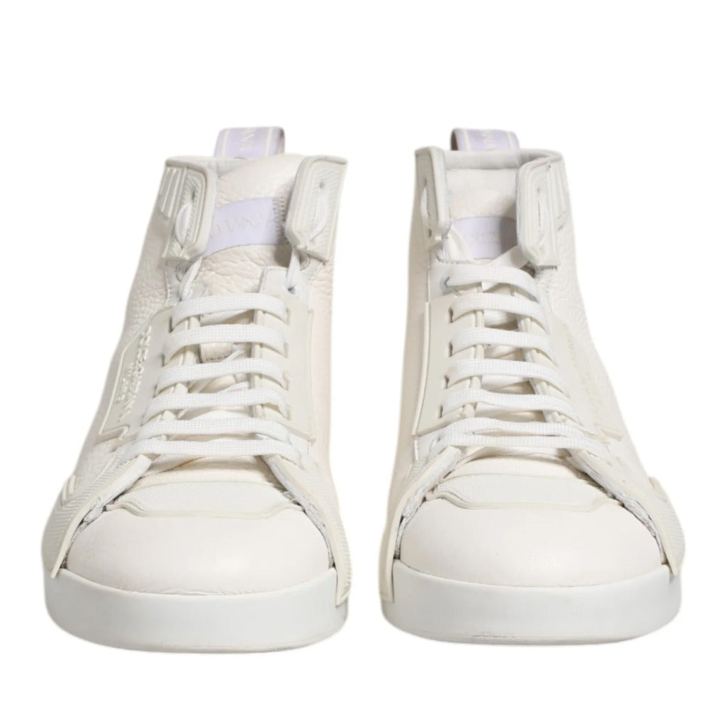 Dolce & Gabbana · Sneakers alte in pelle bianca