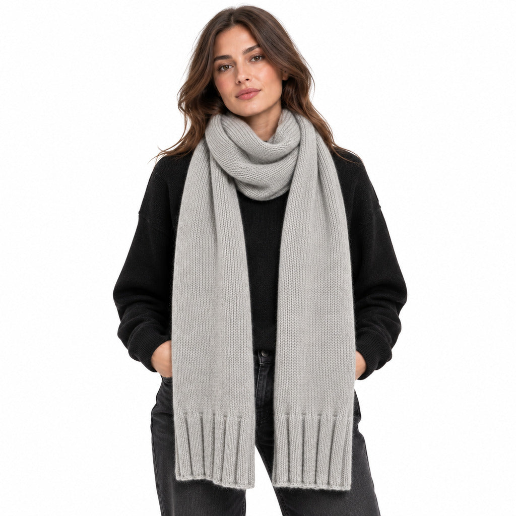 Anna Molinari · Étole gris métallisée en mélange de laine