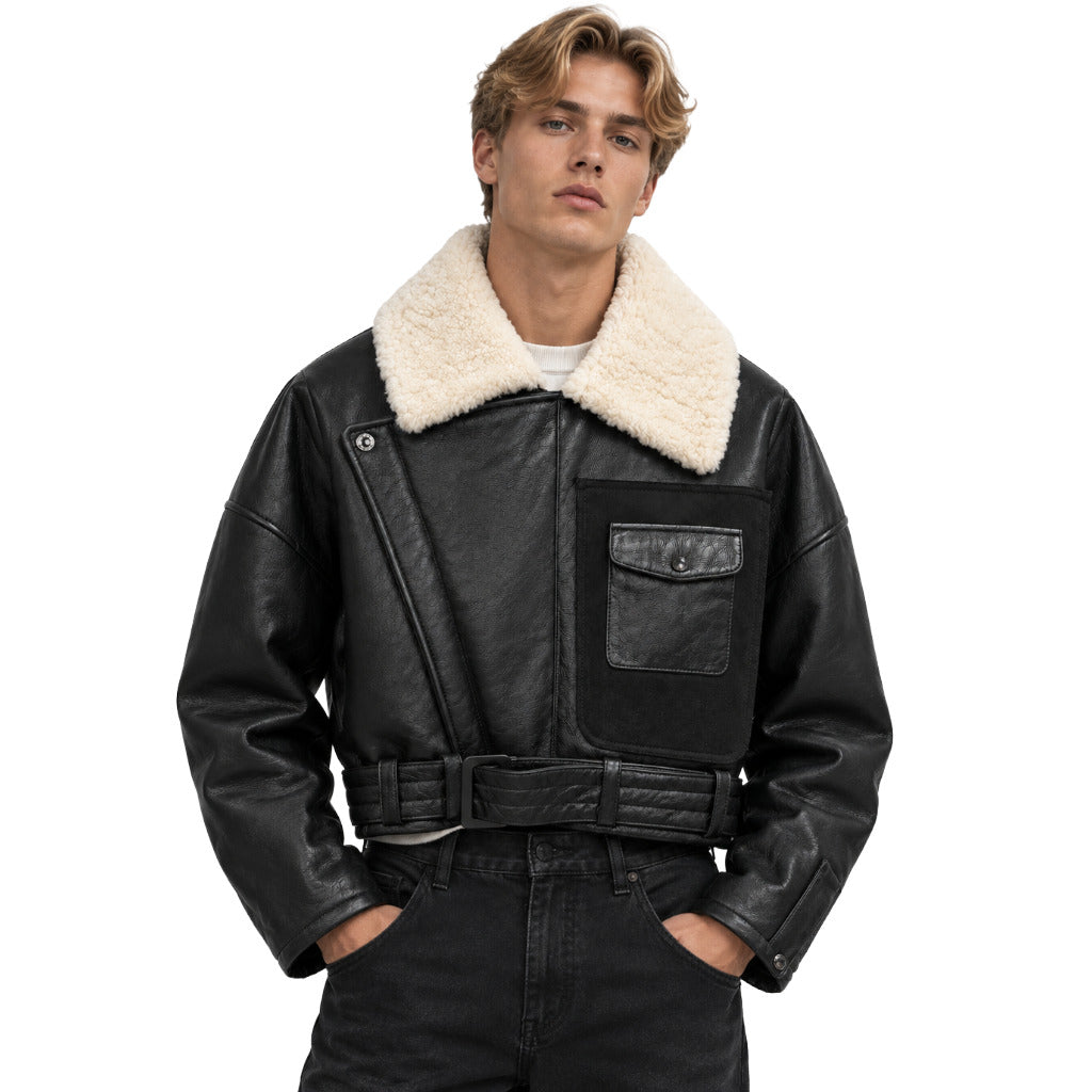 Dolce & Gabbana Men's Black Shearling Jacket
