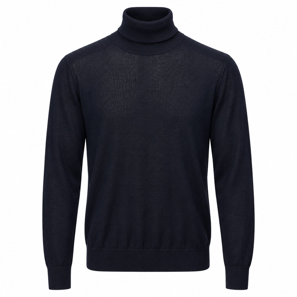 Dolce & Gabbana· Maglione in lana blu notte con collo alto