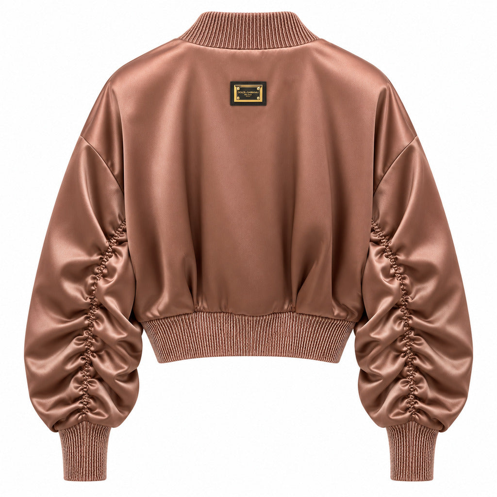 Dolce & Gabbana · Braune Bomber-Jacke mit plissierten Ärmeln