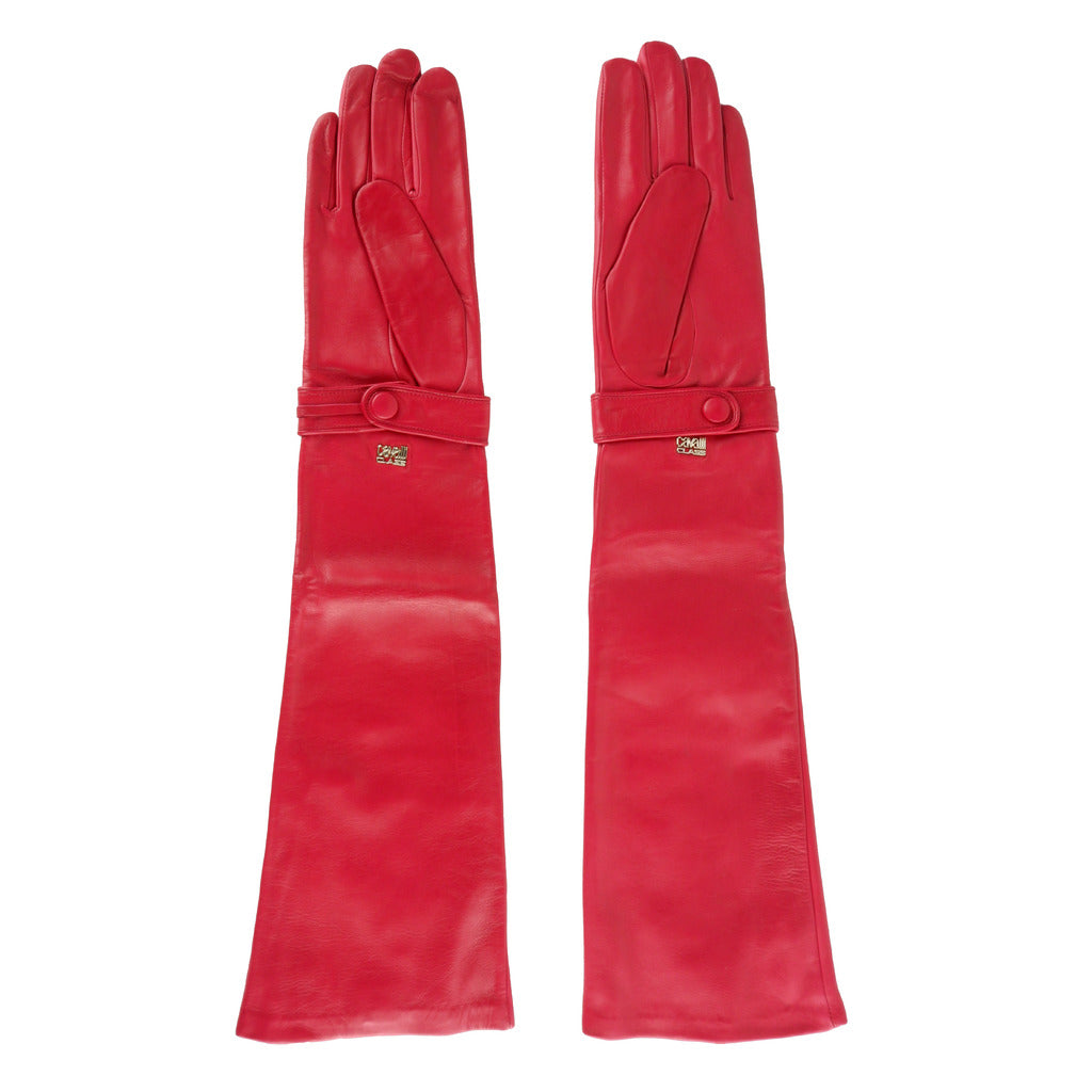 Cavalli Class Guantes de piel para mujer – Rojos