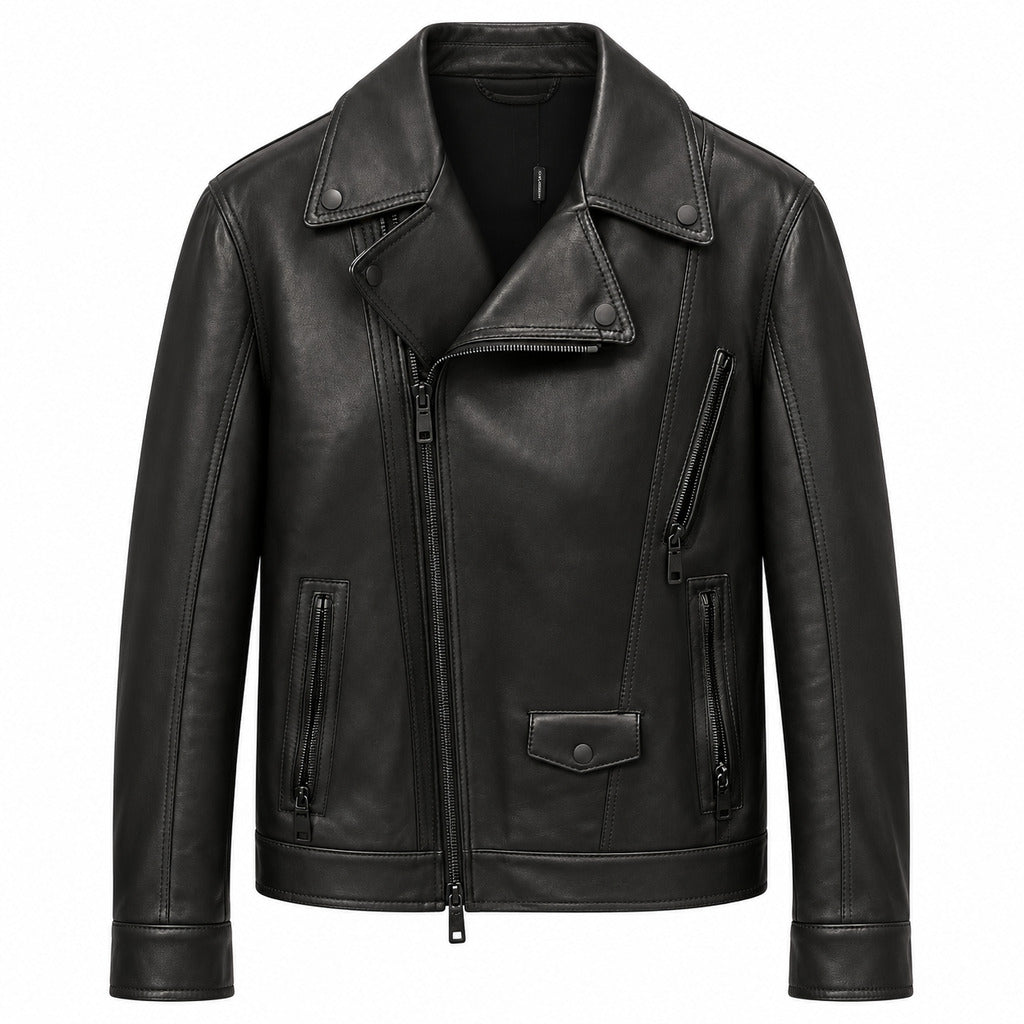 Dolce & Gabbana Men's Black Leather Biker Jacket