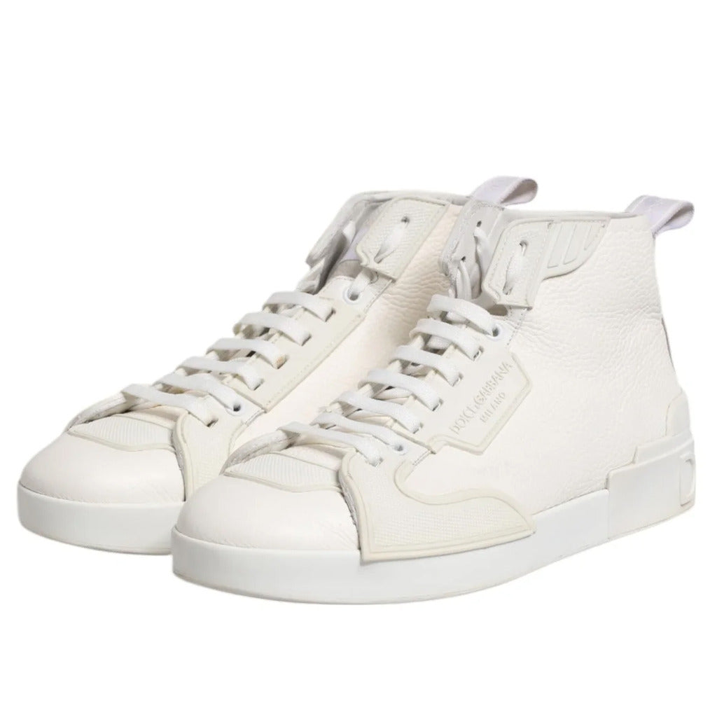 Dolce & Gabbana · Sneakers alte in pelle bianca