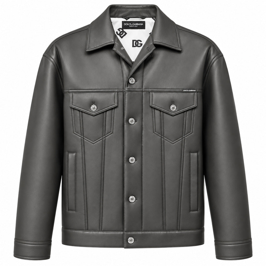 Dolce & Gabbana · Graue technische Jacke mit gummiertem Finish