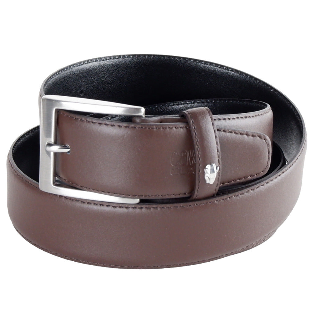 Cavalli Class Cinturón de piel reversible – Marrón/Negro