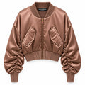 Dolce & Gabbana · Blouson bomber marron avec des manches plissées