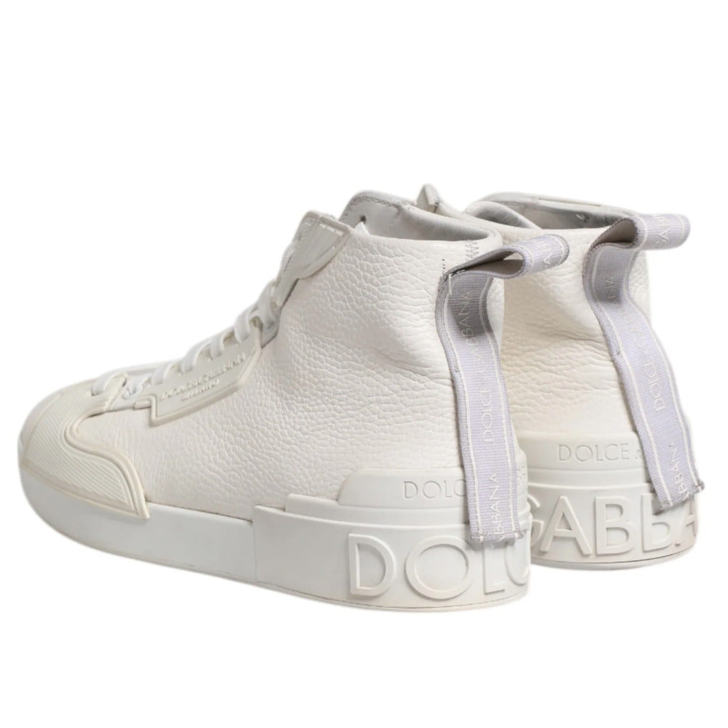 Dolce & Gabbana · Sneakers alte in pelle bianca