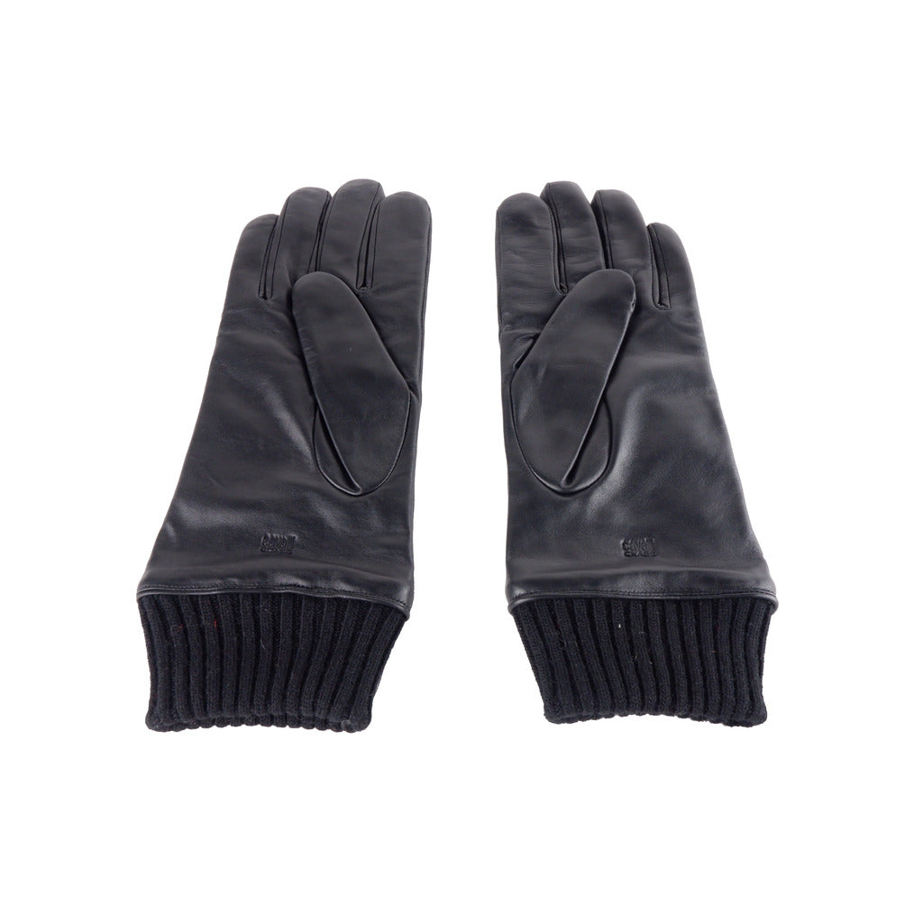 Cavalli Class Guantes de piel para hombre – Negros