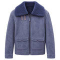 Dolce & Gabbana · Jacke aus blauem Schaffell mit Fell